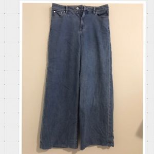 Jeans, Ralph Lauren, wide leg, straight cut, high rise.